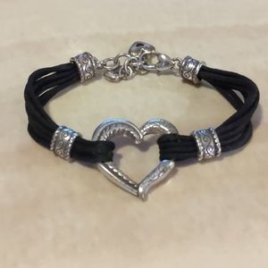Brighton Black and Silver Heart Bracelet
